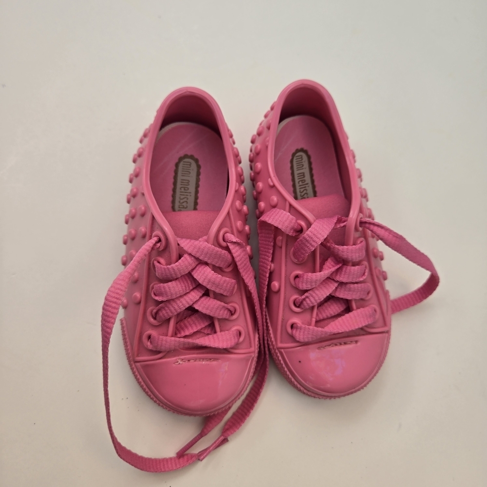 Mini Melissa Pink Poliboha Kids Jelly Sneakers Baby Size 7 - Picture 3 of 6
